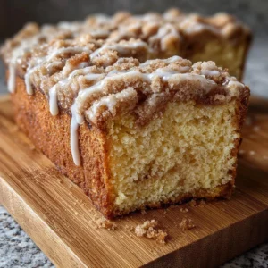 Easy copycat Starbucks coffee cake served with a coffee cup