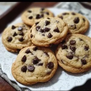 Batch of homemade chocolate chip cookies on a cooling rack