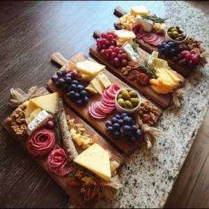 Customized charcuterie board with assorted cheeses and meats