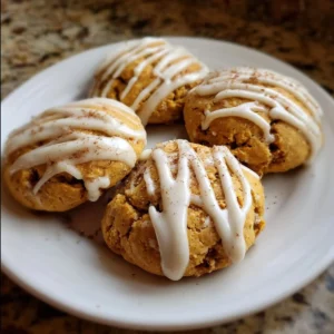 Pumpkin Spice Cinnamon Roll Cookies fresh from the oven