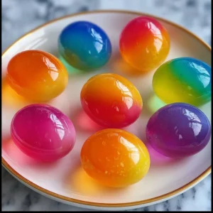 Colorful Rainbow Jello Eggs for Easter, vibrant and festive dessert idea