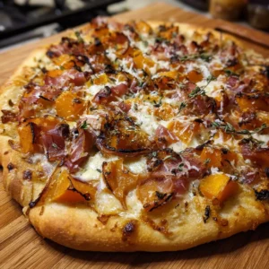 Roasted Butternut Squash Prosciutto Pizza with Caramelized Onions
