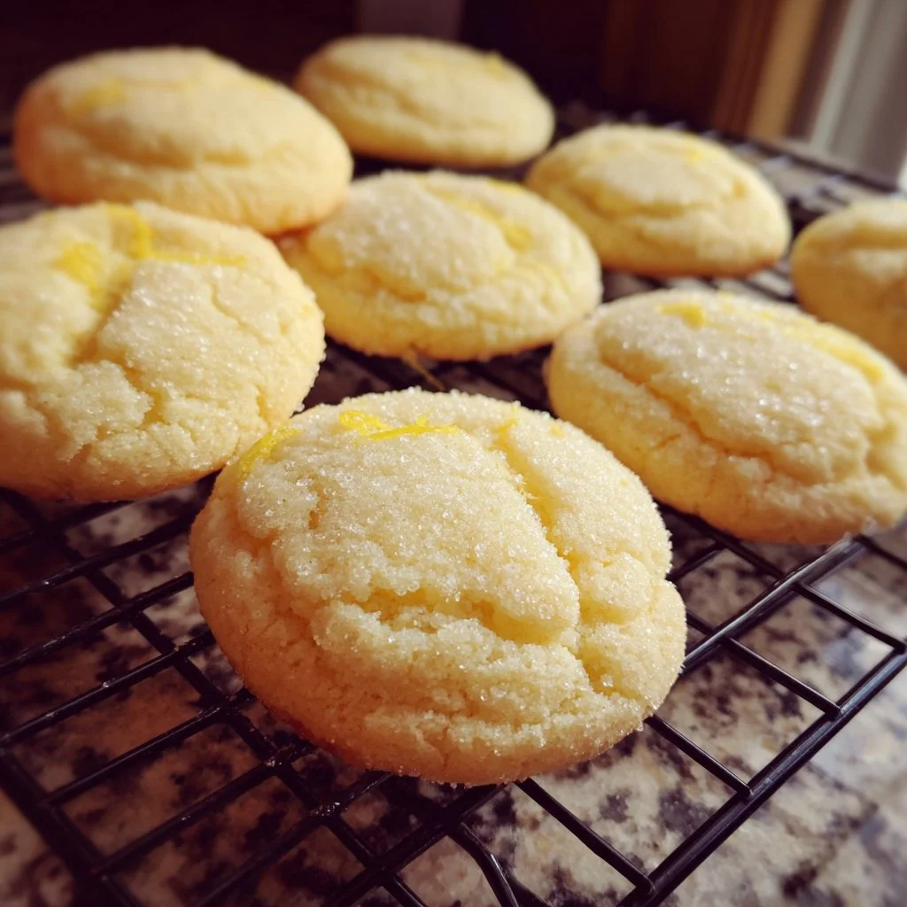 Soft and chewy lemon cookies with a fresh citrus flavor