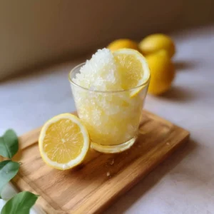 Sparkling Lemonade Granita served in a refreshing glass