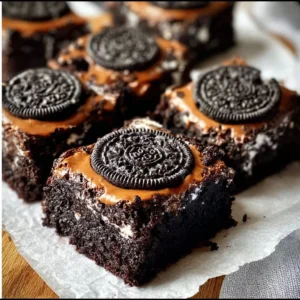Spooky Oreo Boo Brownies topped with ghostly decorations