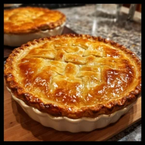 Delicious homemade Kerry Pie served on a plate with fresh ingredients.