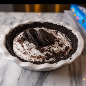 Delicious Oreo pie crust ready for filling