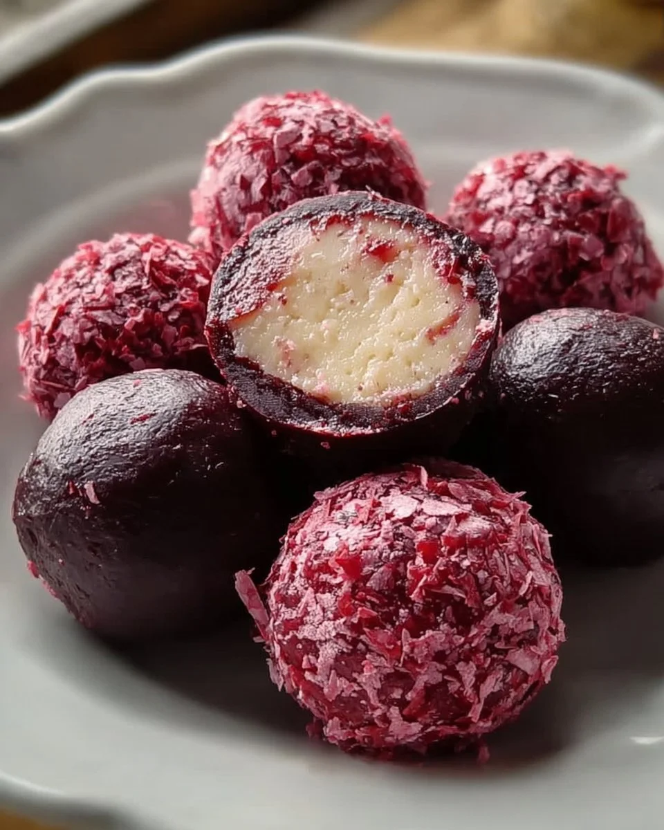Cherry Mash Truffles in a decorative box, showcasing delicious chocolate and cherry filling.
