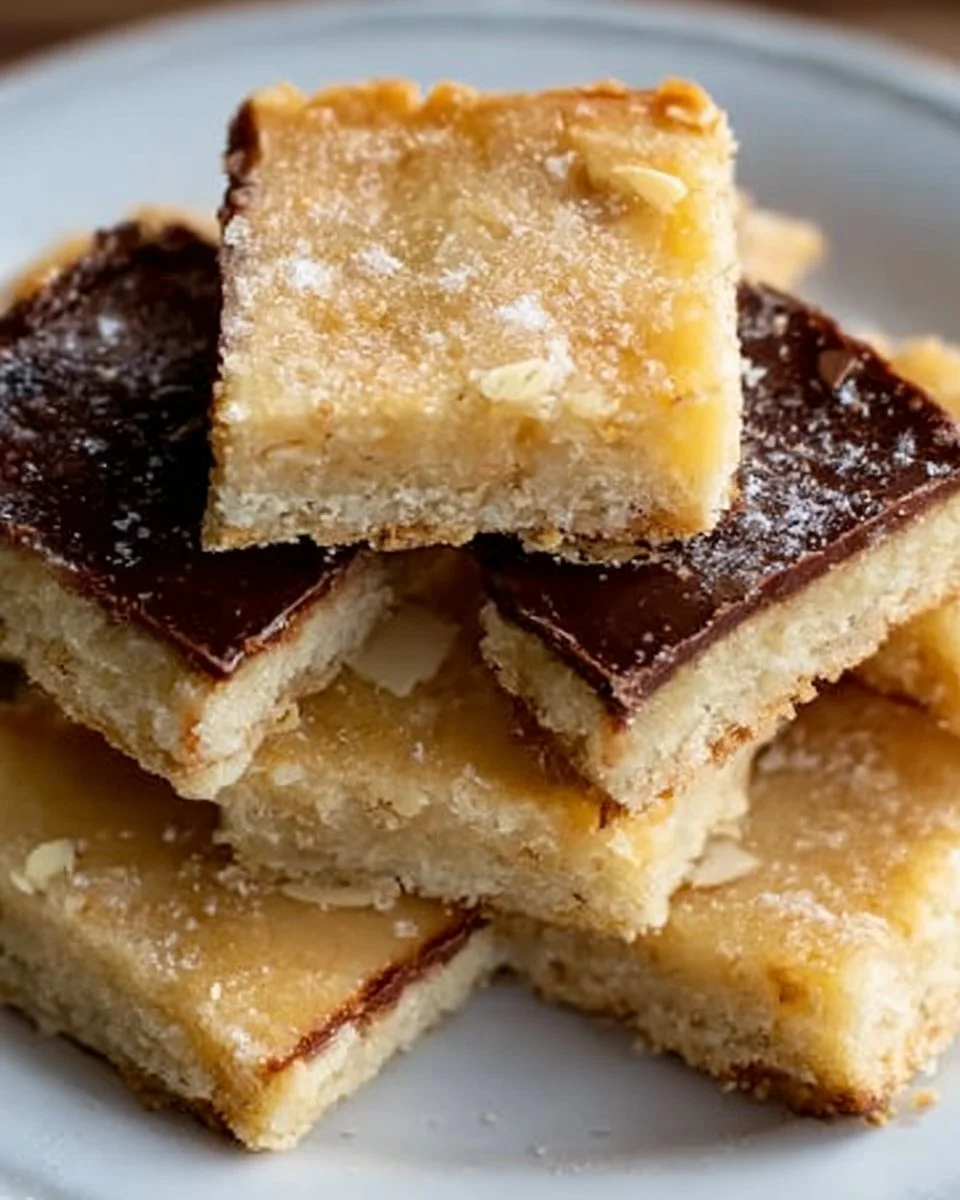 Homemade Almond Banket Bars with almond filling and flaky pastry crust