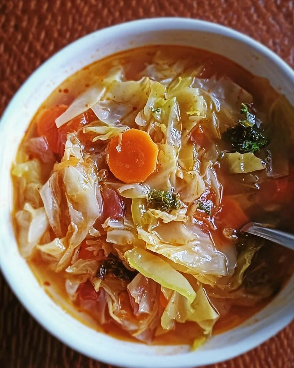 Delicious bowl of cabbage fat burning soup for healthy eating