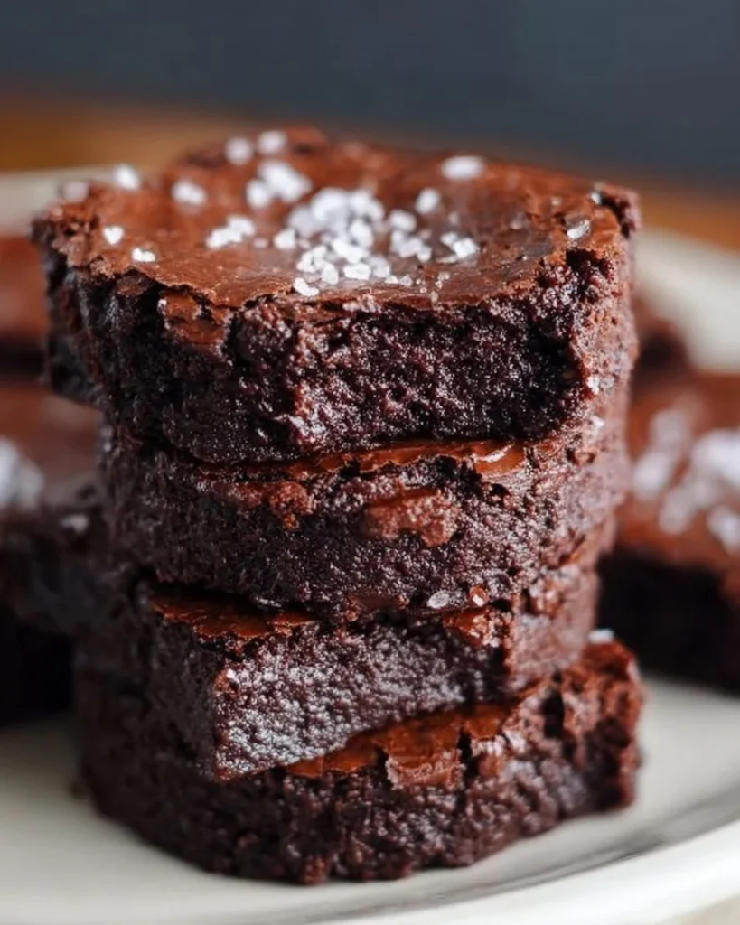 Delicious homemade sourdough brownies served on a plate.