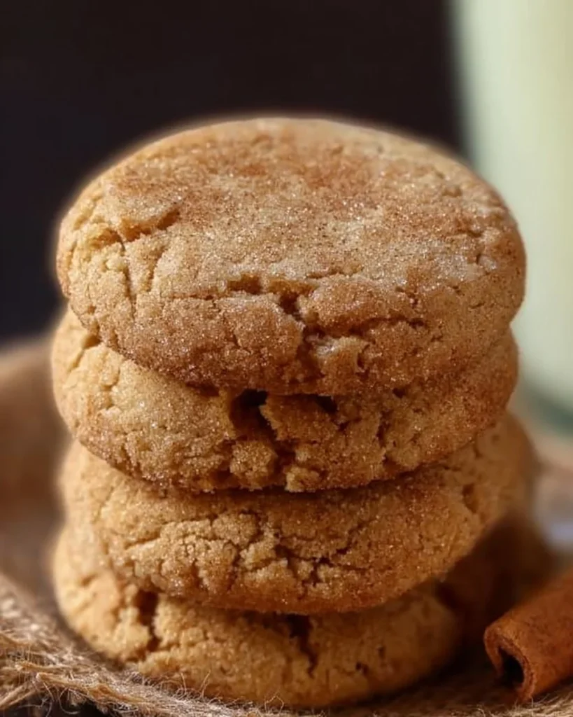Freshly baked brown sugar cinnamon cookies on a cooling rack