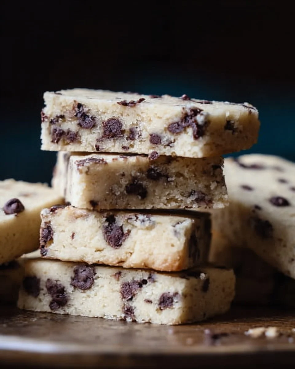 Delicious chocolate chip shortbread cookies on a plate
