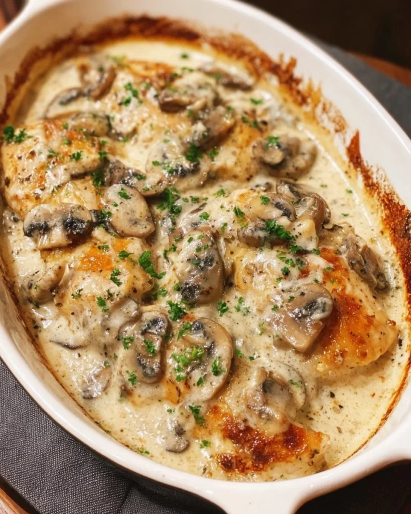 Creamy Chicken Bake with Cream of Mushroom Soup and vegetables