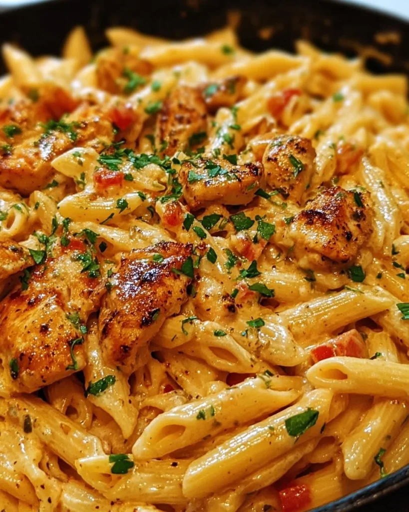 Delicious Easy Creamy Cajun Chicken Pasta served in a bowl