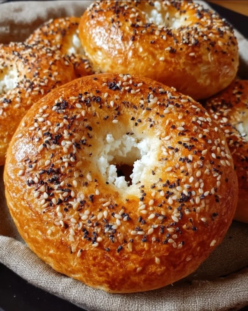 High protein cottage cheese bagels fresh out of the oven