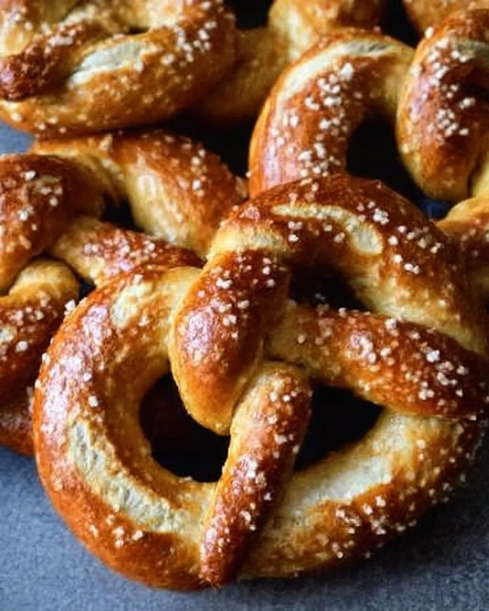 Delicious homemade soft pretzels fresh out of the oven.