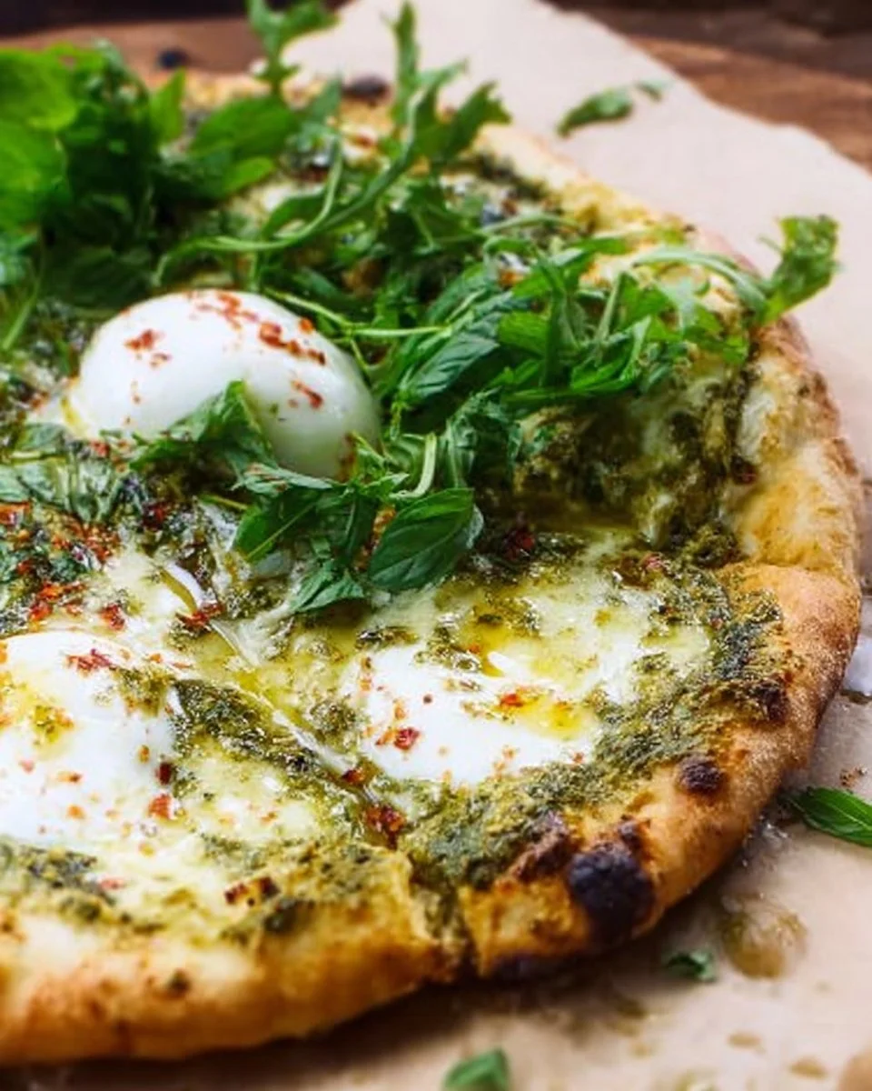 Grilled Pesto Pizza and Fresh Mozzarella