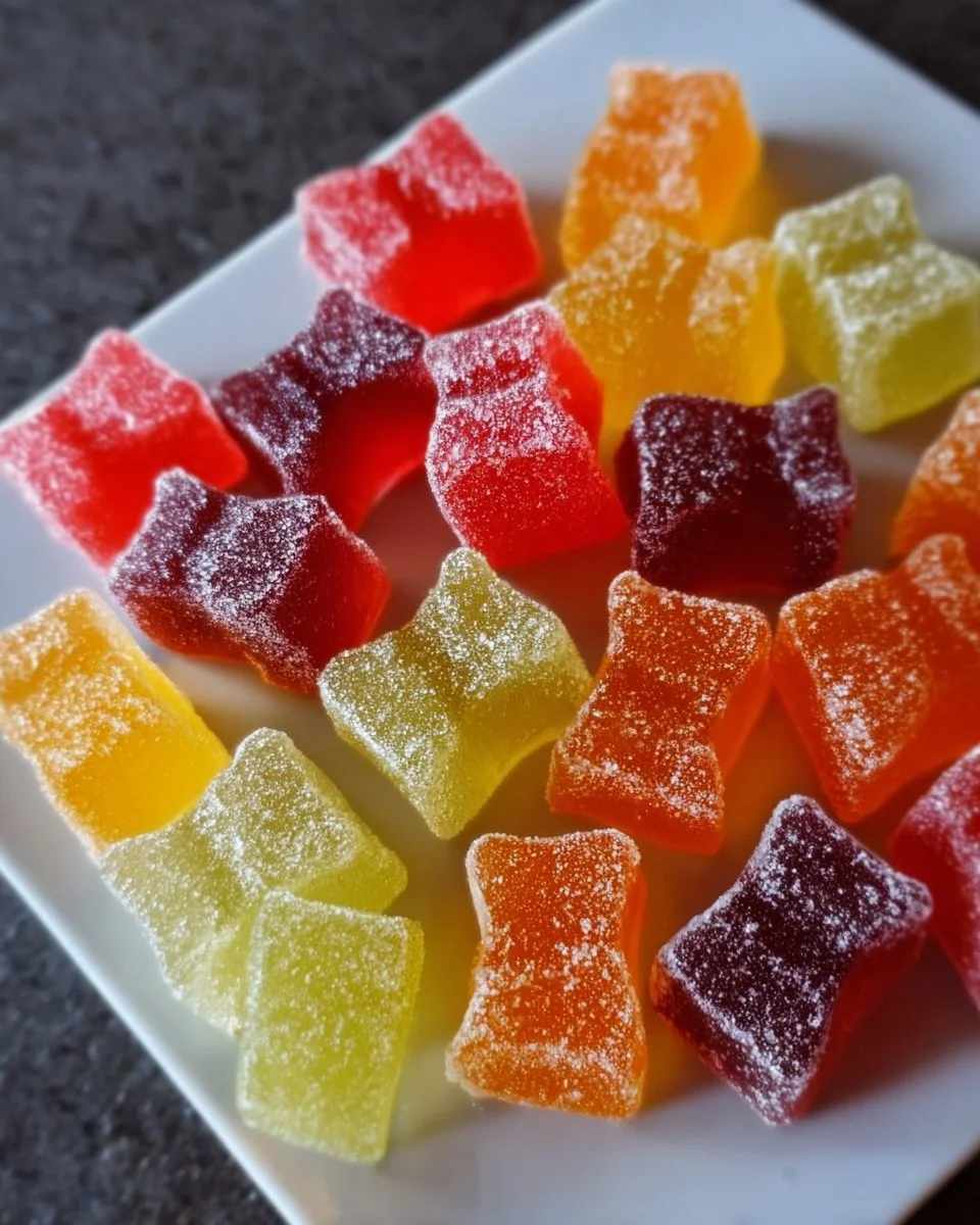 A bowl of colorful homemade gummies made without gelatin.