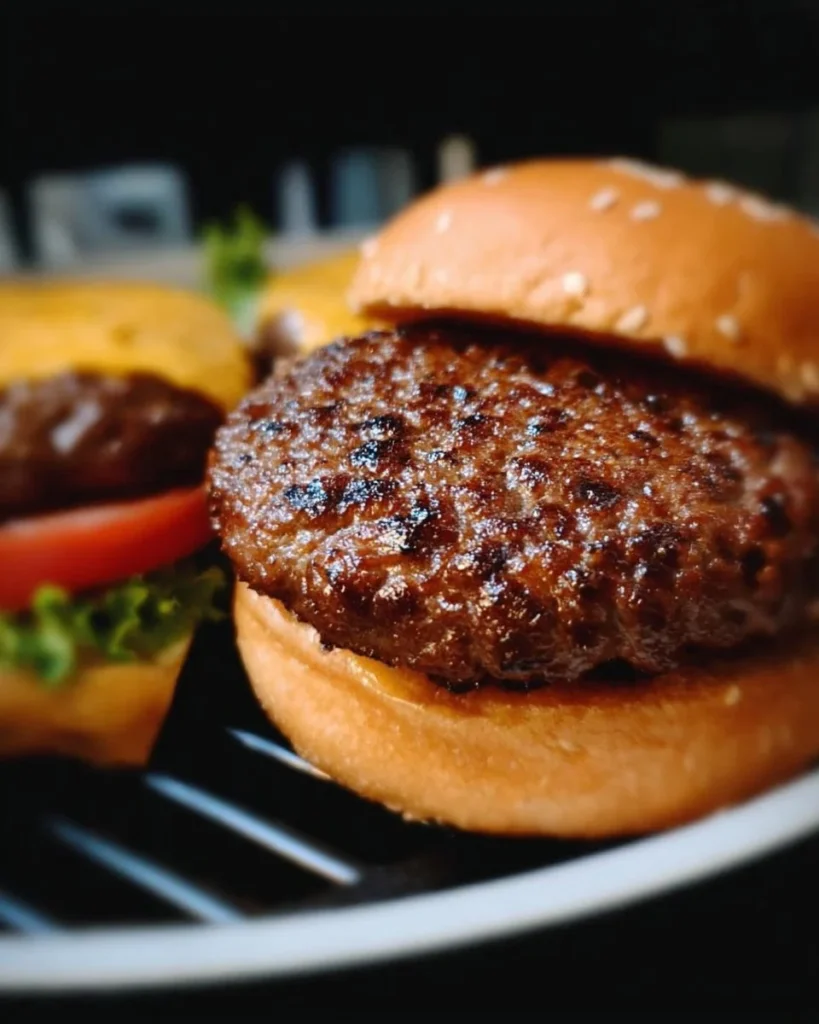 Juicy air fryer burgers cooked to perfection in an air fryer