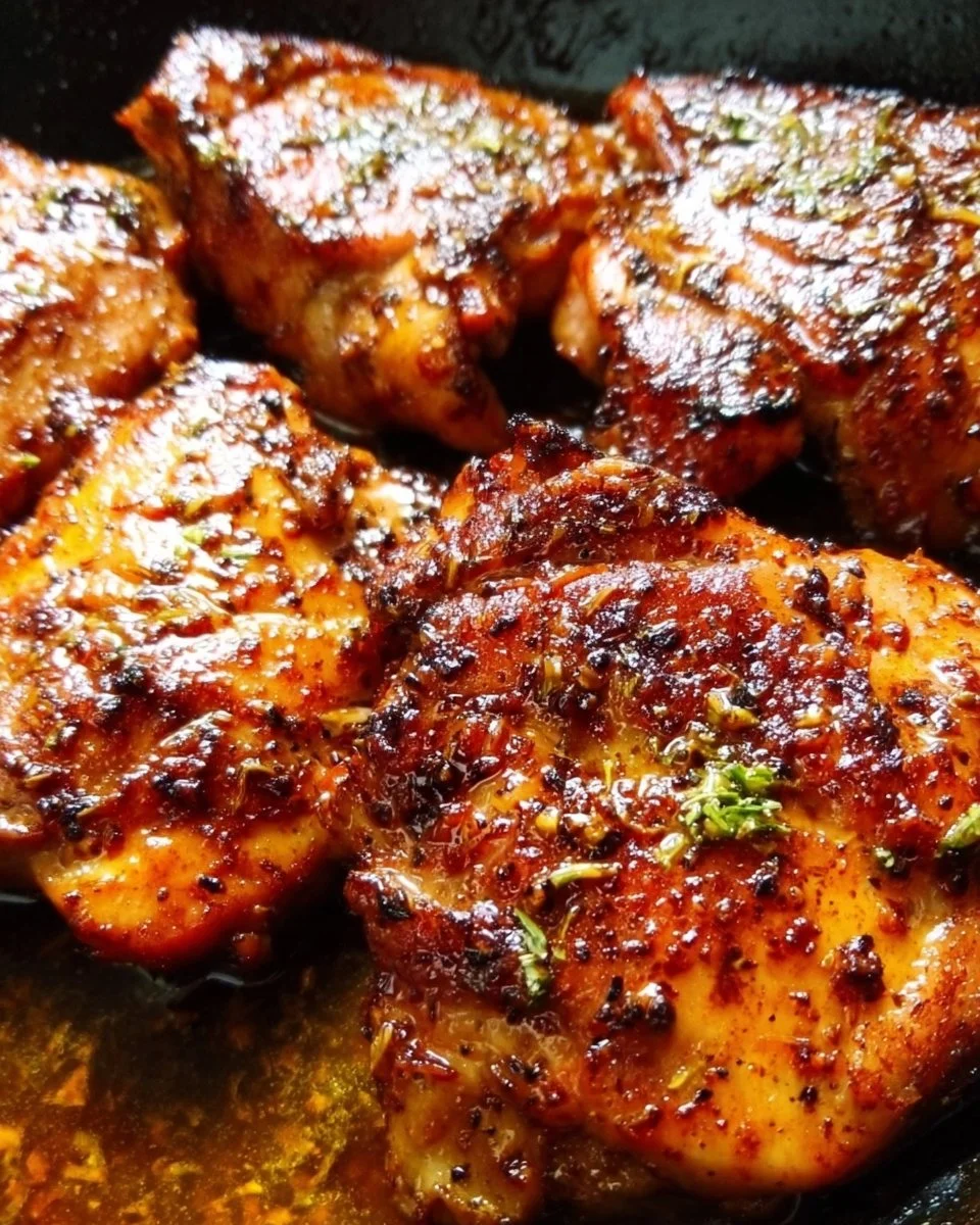 Juicy Cajun Butter Chicken thighs served on a platter