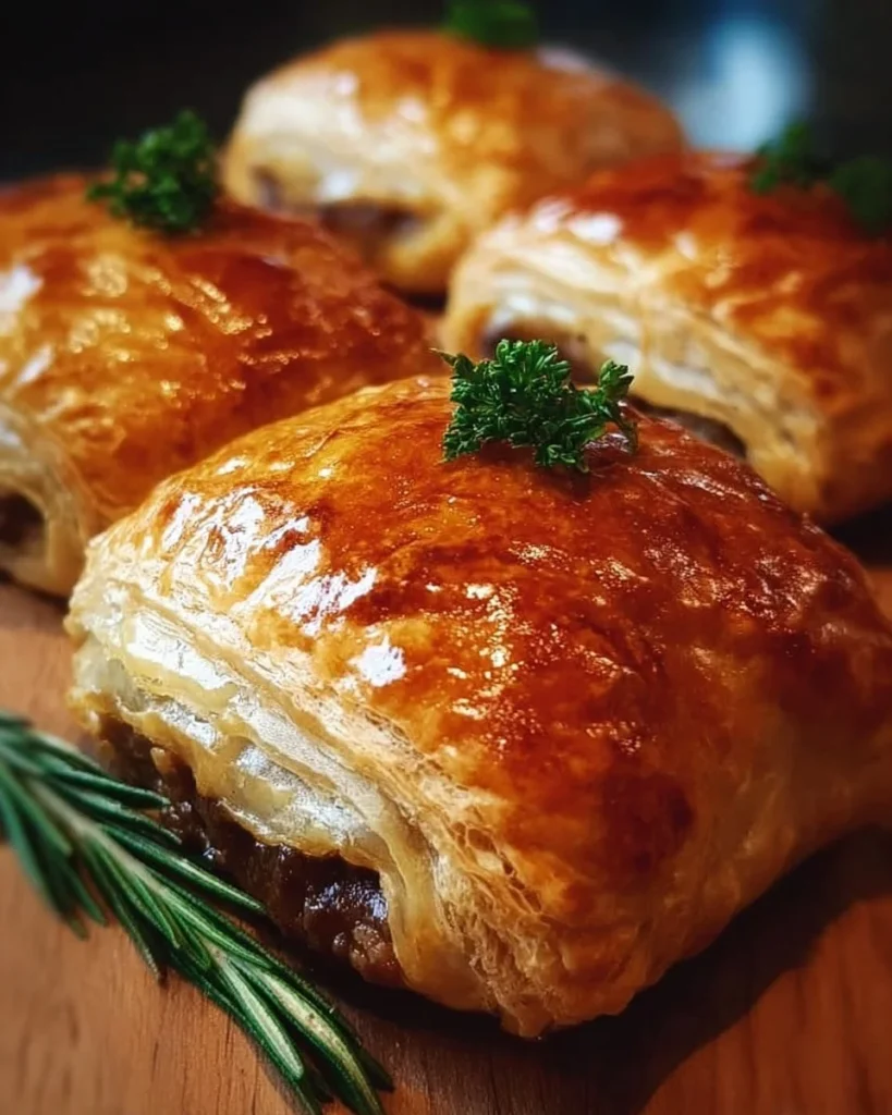 Delicious Mini Beef Wellingtons served on a platter