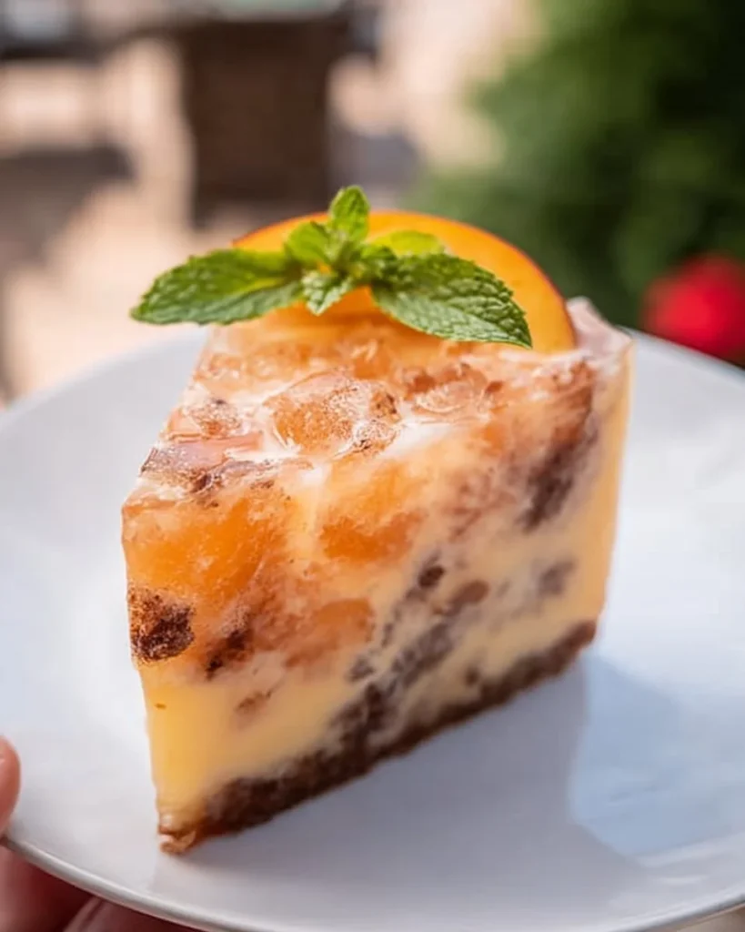 Alcohol-free Peach Berry Refresher drink with fresh peaches and berries.