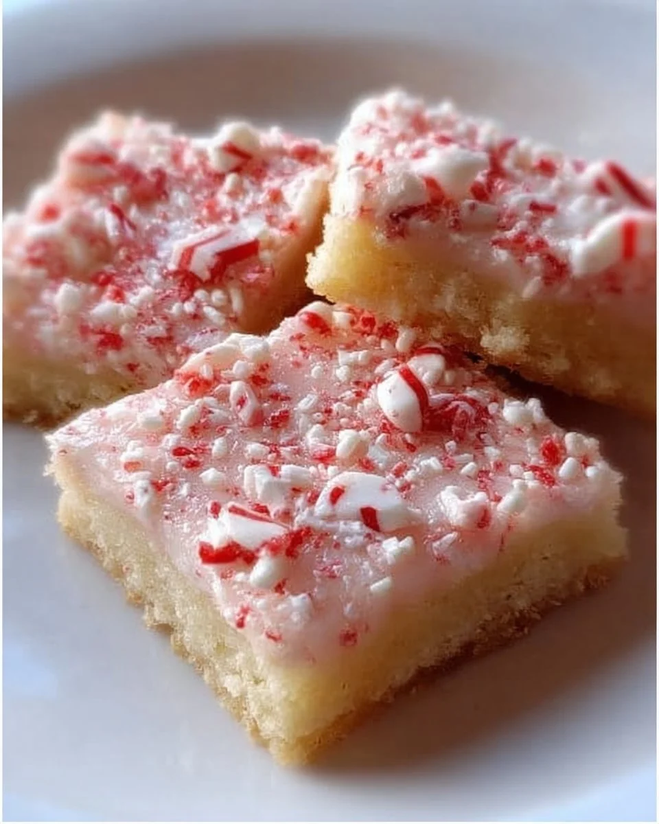 Delicious Peppermint Kiss Sugar Cookie Bars baked and garnished with festive sprinkles