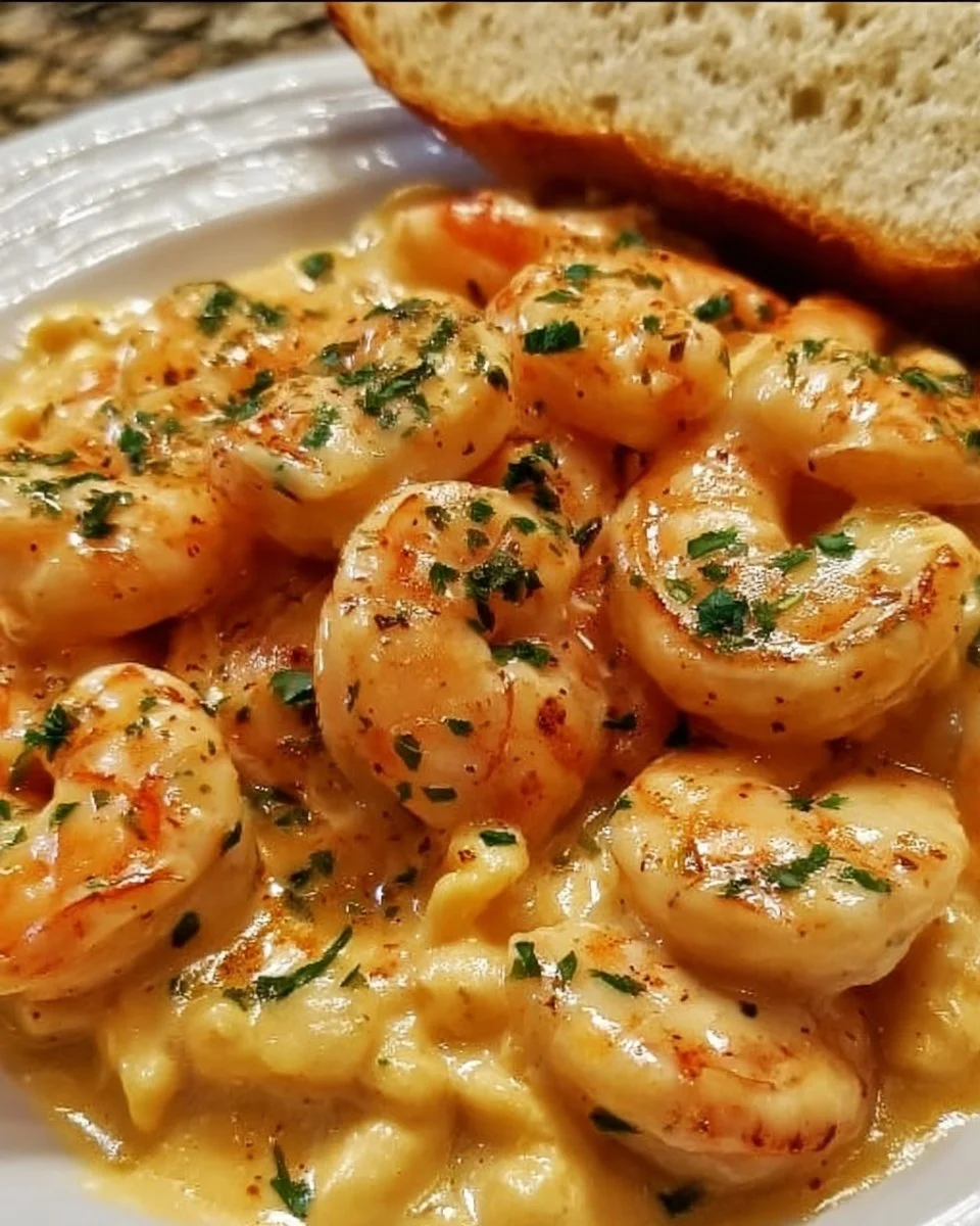 Delicious Shrimp Newburg without alcohol served in a bowl