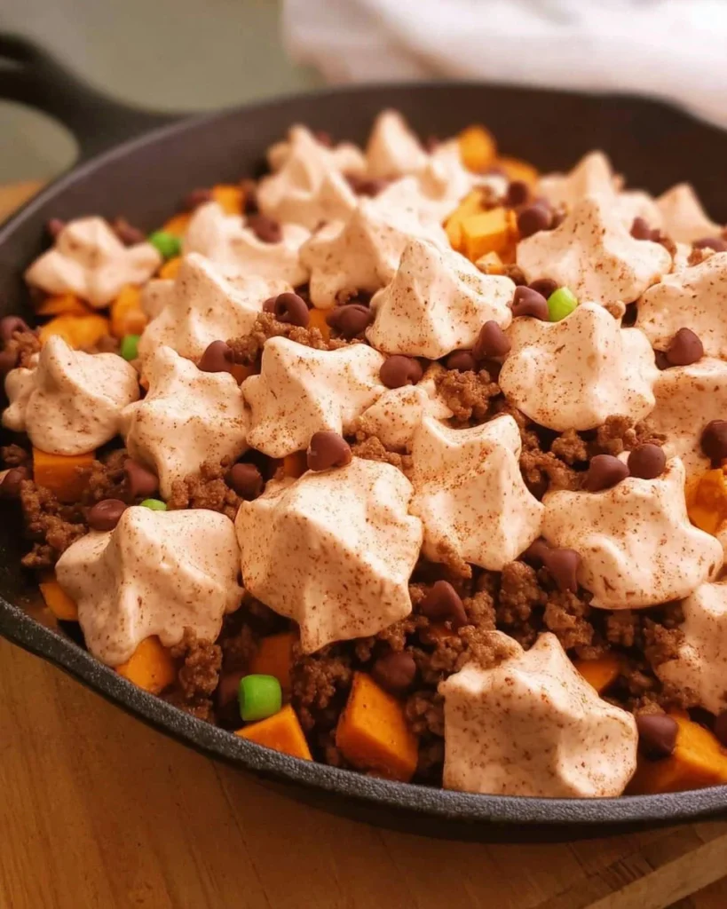 Delicious Southwest ground beef and sweet potato skillet dish