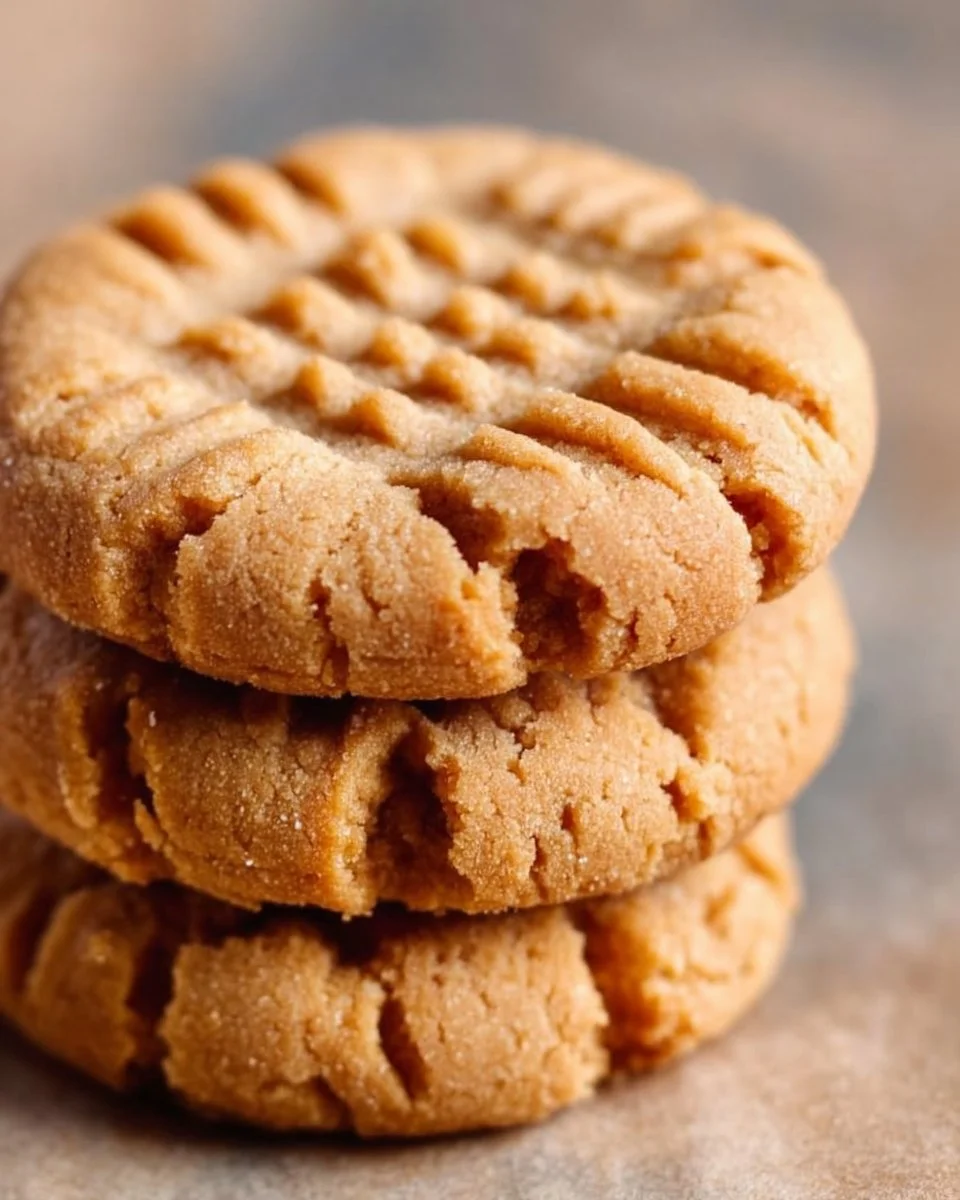 Delicious 3 Ingredient Peanut Butter Cookies on a plate