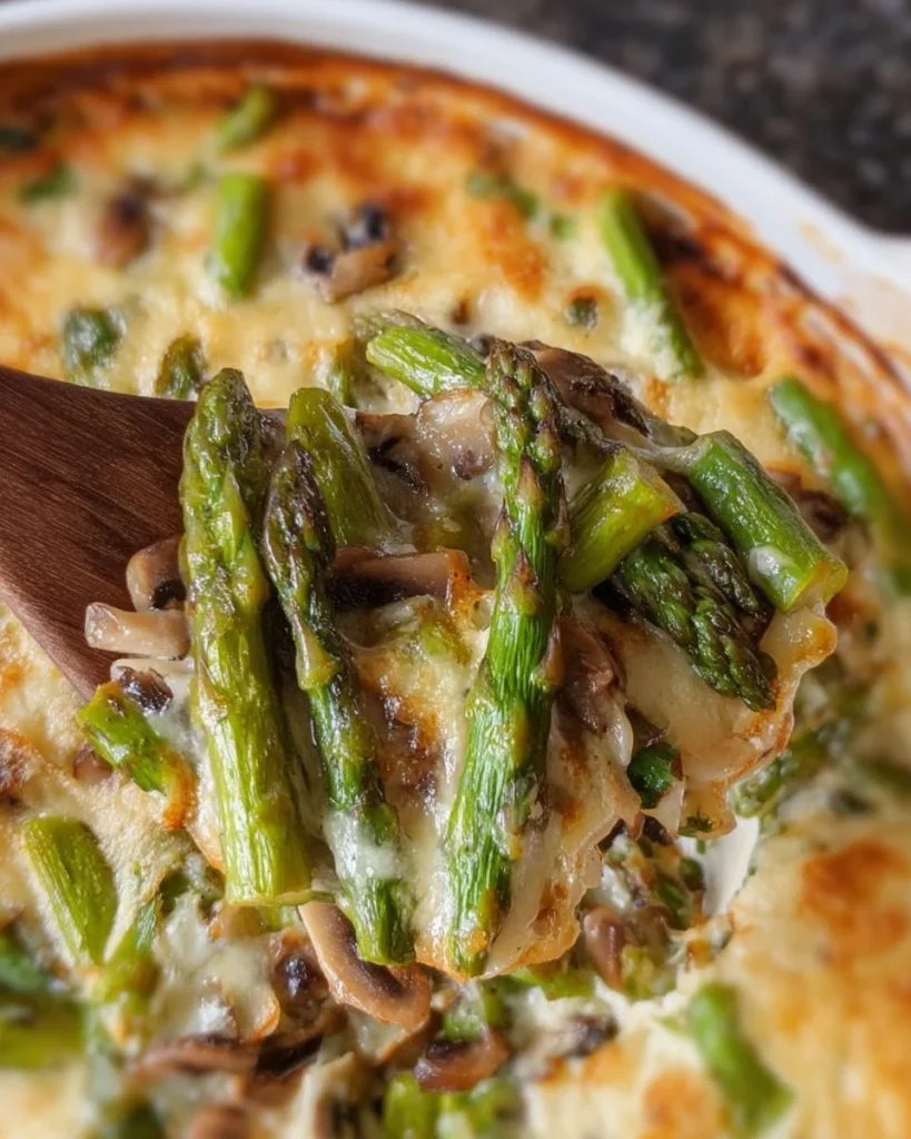 Plate of asparagus topped with creamy cheese sauce, a delicious side dish