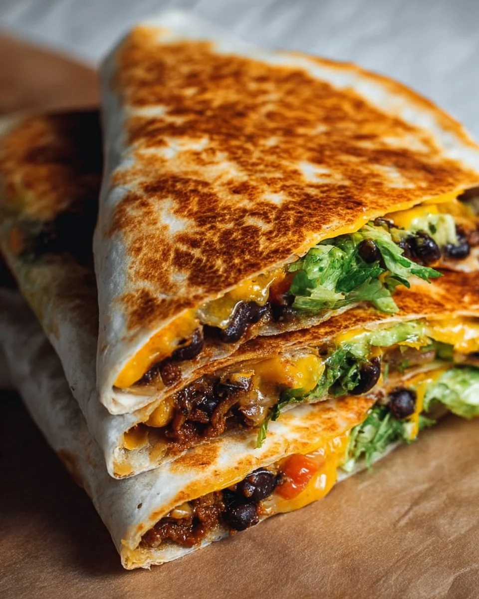 Delicious Black Bean Crunch Wrap filled with fresh ingredients and flavors