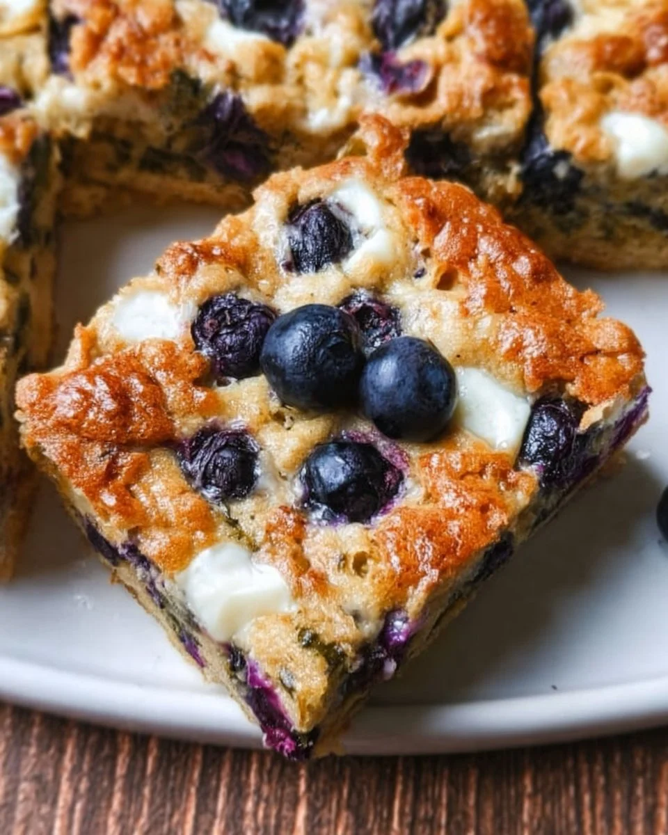 Delicious blueberry breakfast bake served on a plate