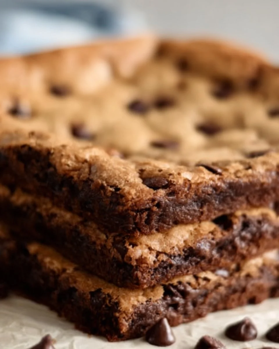 Delicious brown butter brownies on a rustic plate