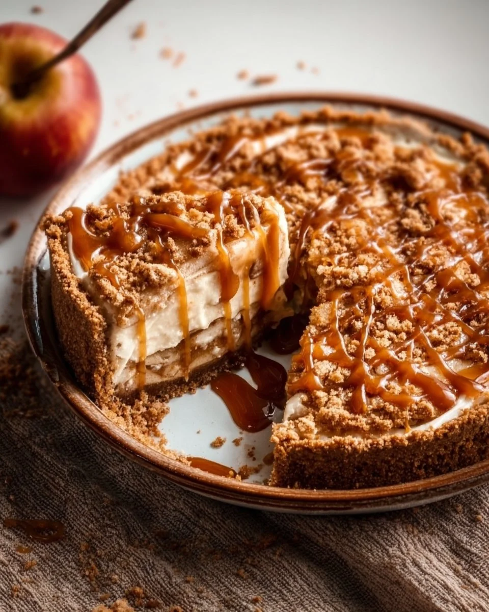 Caramel Apple Cheesecake Pie