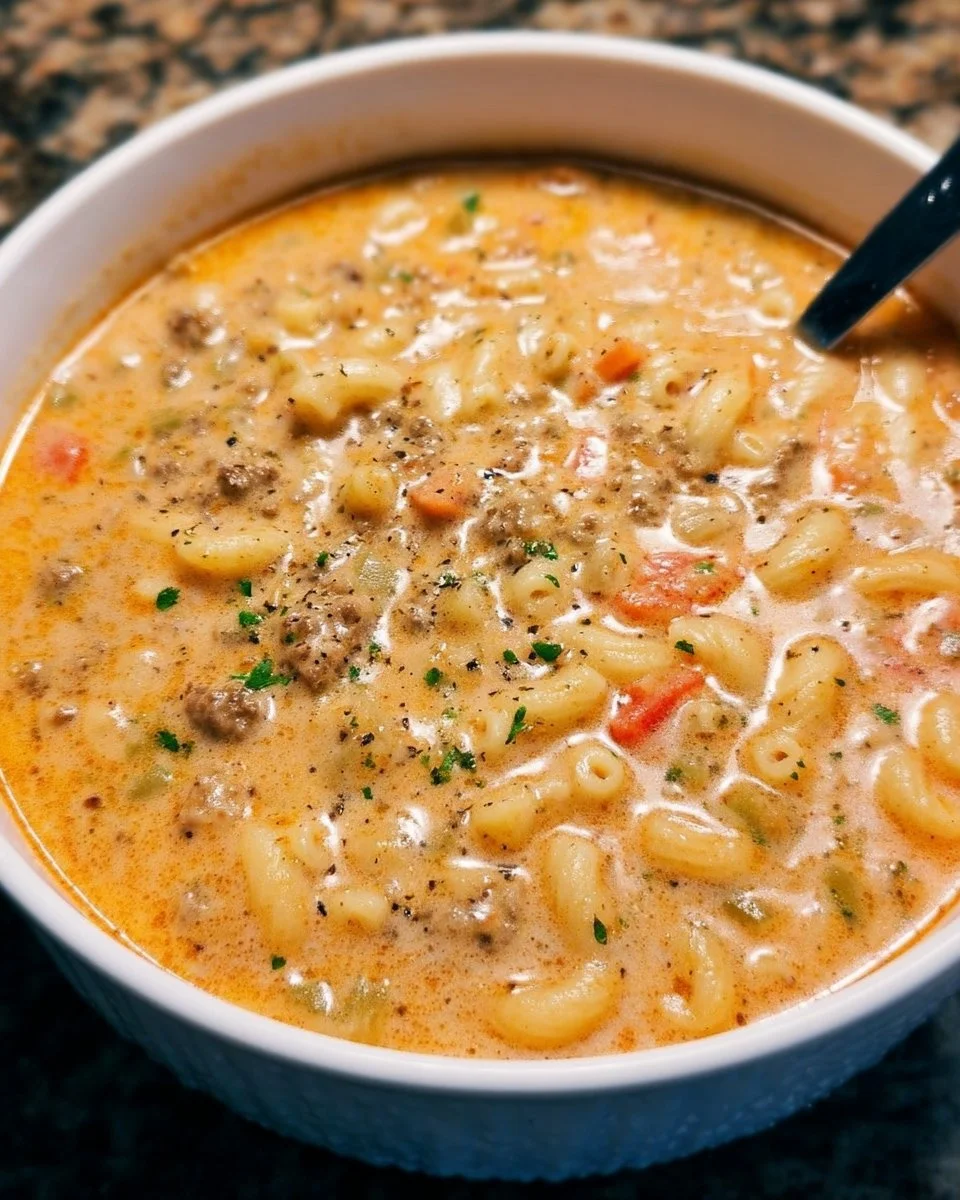Cheeseburger Macaroni Soup