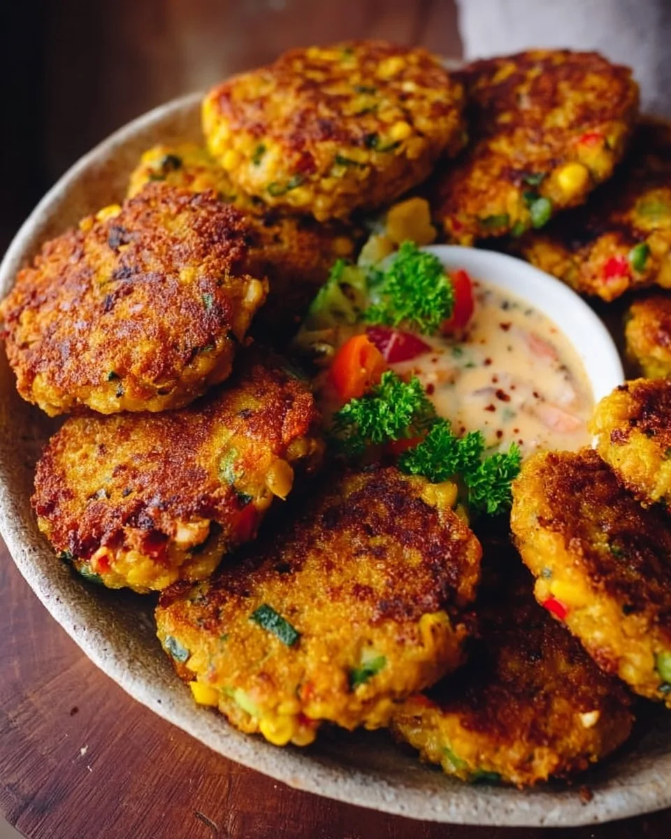 Chickpea Fritters with Veggies