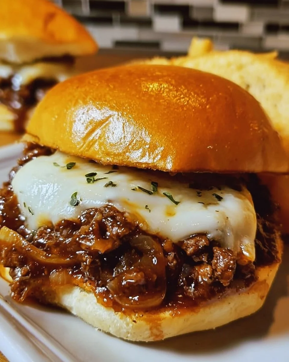Comforting French Onion Beef Sloppy Joes with Melted Cheese