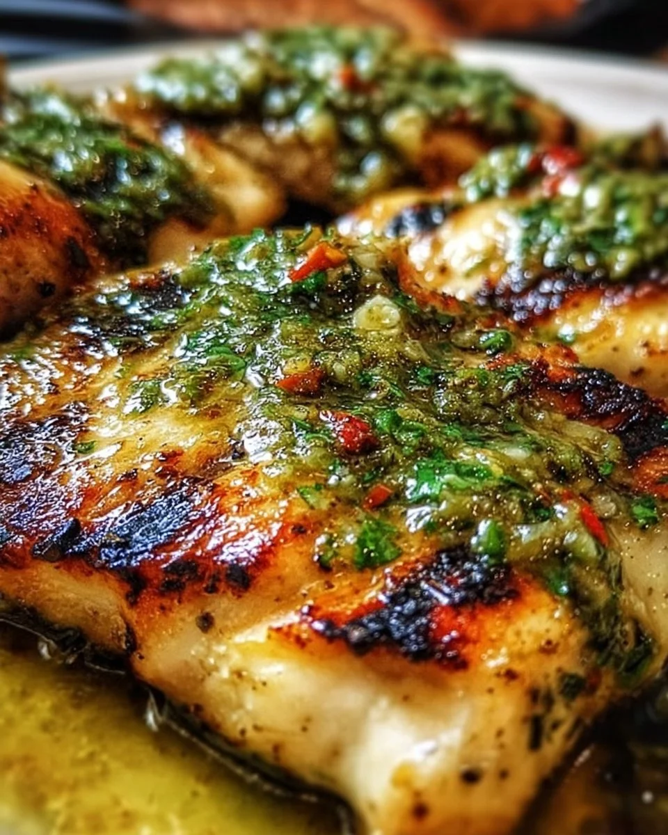 Grilled salsa verde chicken topped with pepper jack cheese on a plate