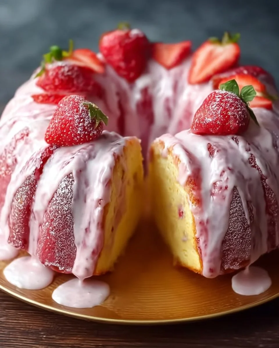 Moist Strawberry Milkshake Pound Cake