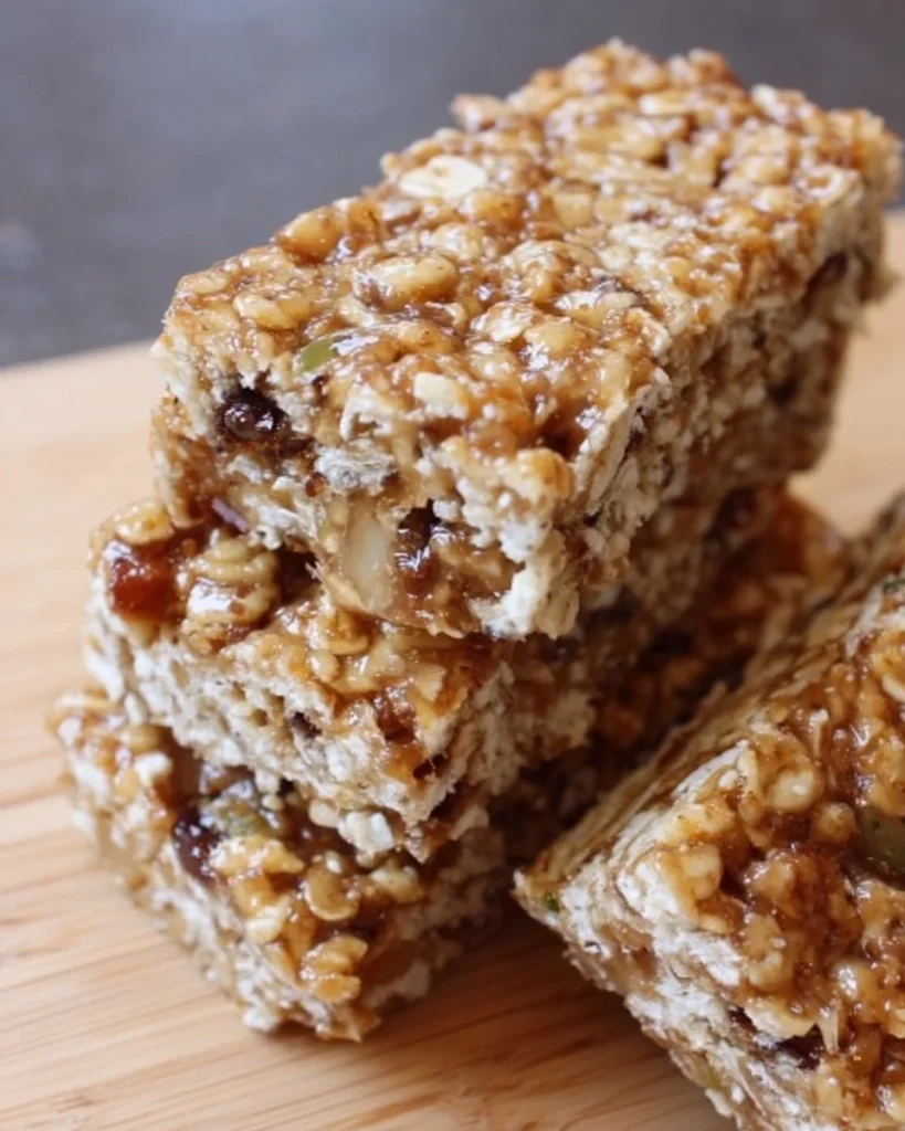 Delicious no-bake Rice Krispies granola bars with chocolate and nuts.