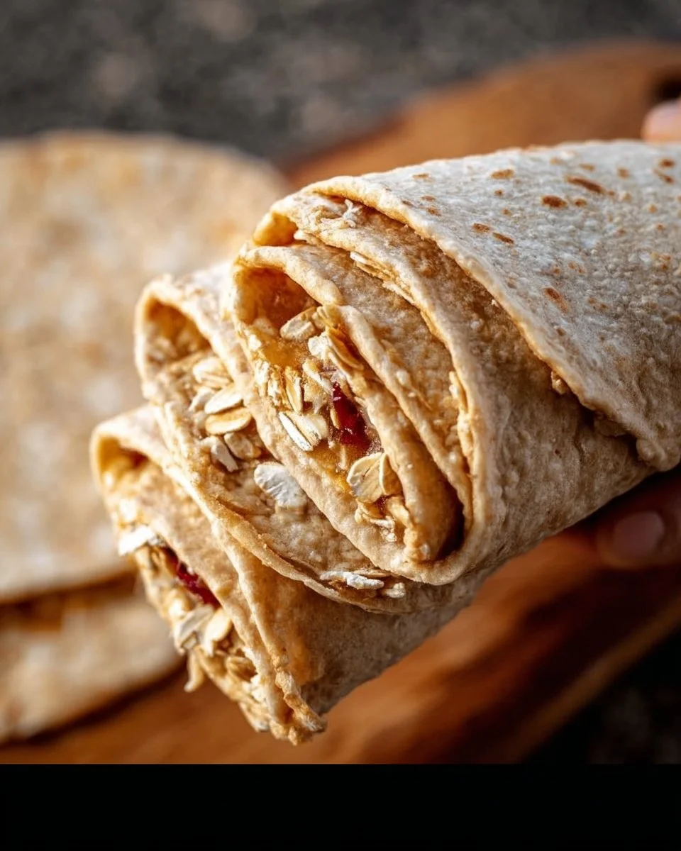 Healthy oatmeal wraps filled with fresh ingredients and ready to eat.