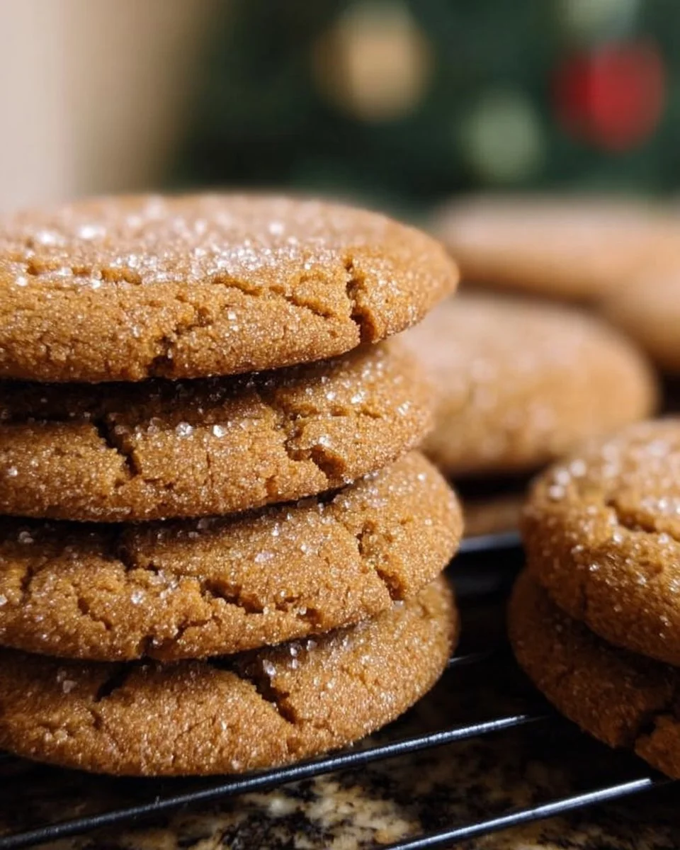 Plate of homemade old fashioned ginger snaps cookies