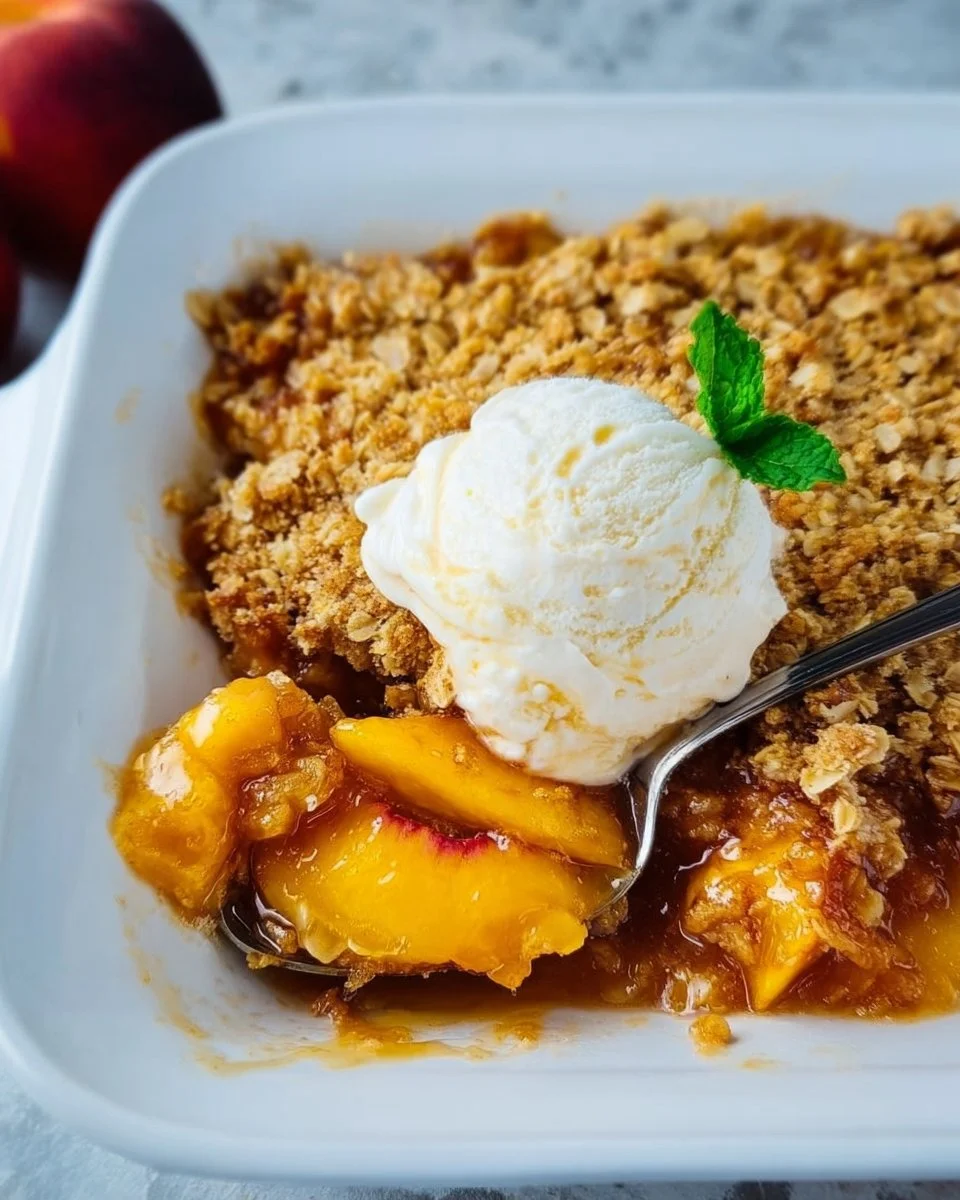 Peach Crisp with Fresh Peaches
