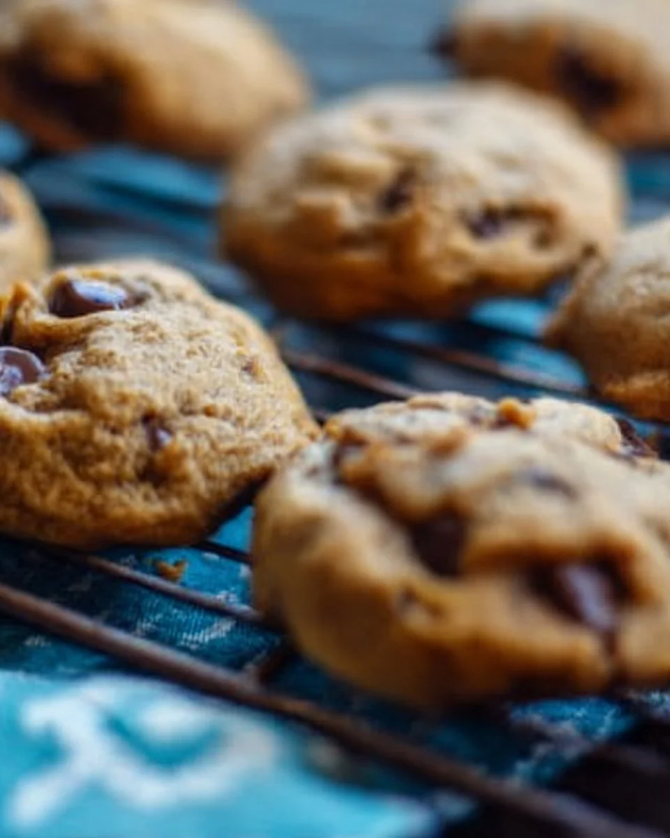 Perfect soft batch pumpkin chocolate chip cookies with chocolate chips and spice