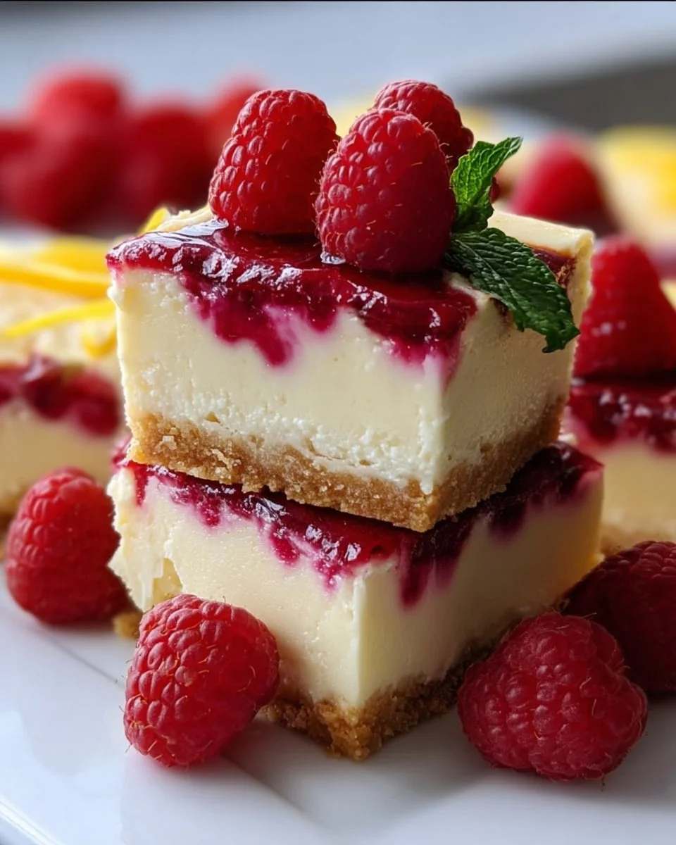 Raspberry Lemon Cheesecake Bars