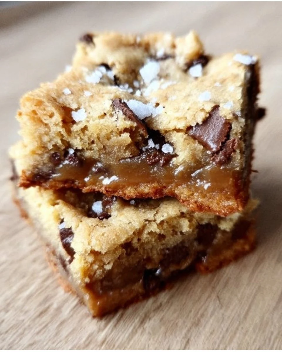 Salted Caramel Chocolate Chip Cookie Bars