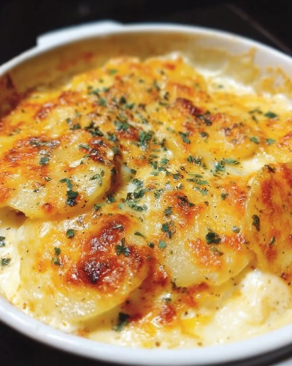 Slow Cooker Cheesy Scalloped Potatoes