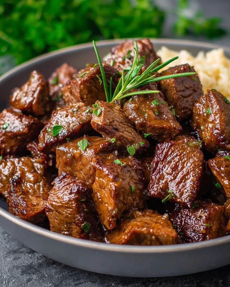 Slow Cooker Garlic Butter Steak Bites